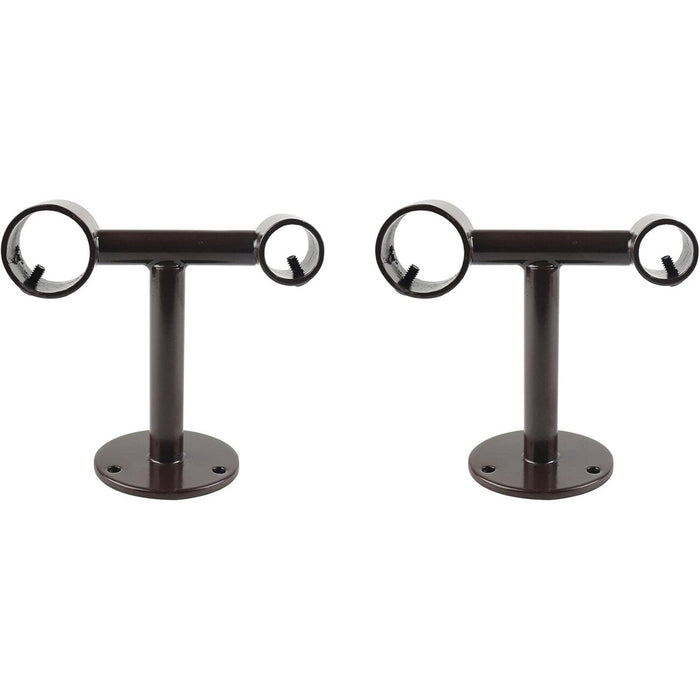 Double Ceiling Bracket for Curtain Rod, Fits 1-inch Front Rod and 5-8 inch Back Rod