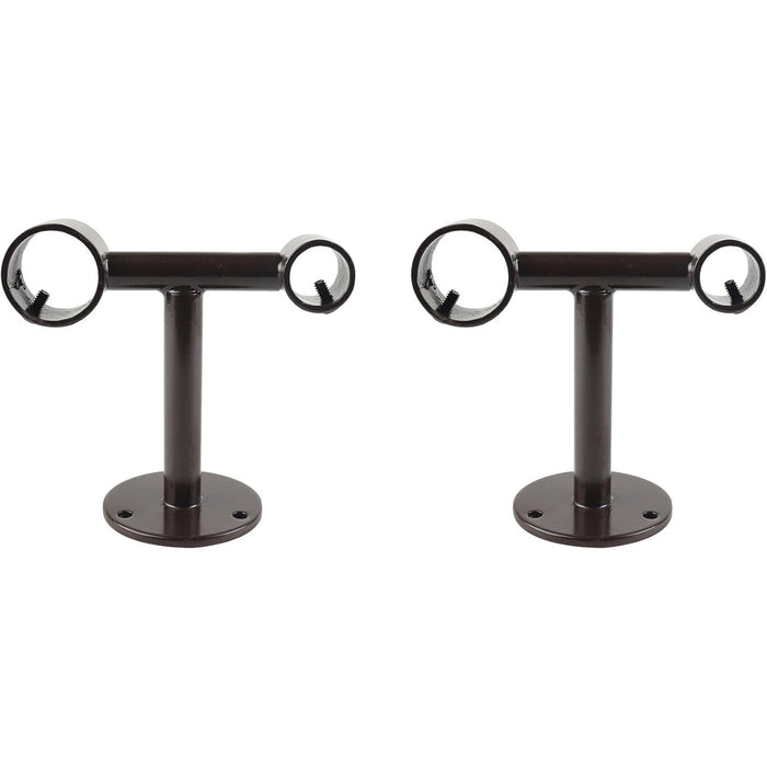 Double Ceiling Bracket for Curtain Rod, Fits 1-inch Front Rod and 5-8 inch Back Rod