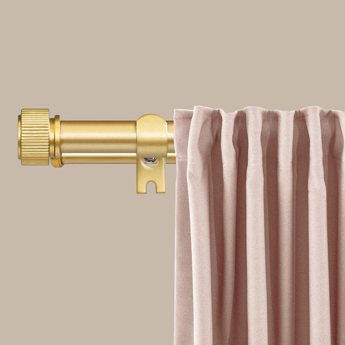 Urbanest 5/8" Diameter Adjustable Double Drapery Curtain Rod Set with Poignee Finials, 28"-48"/48"-84"/84"-120", Gun Metal, Pewter, Matte Gold