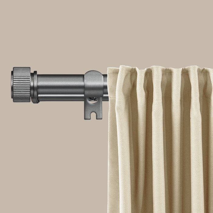 Urbanest 5/8" Diameter Adjustable Double Drapery Curtain Rod Set with Poignee Finials, 28"-48"/48"-84"/84"-120", Gun Metal, Pewter, Matte Gold