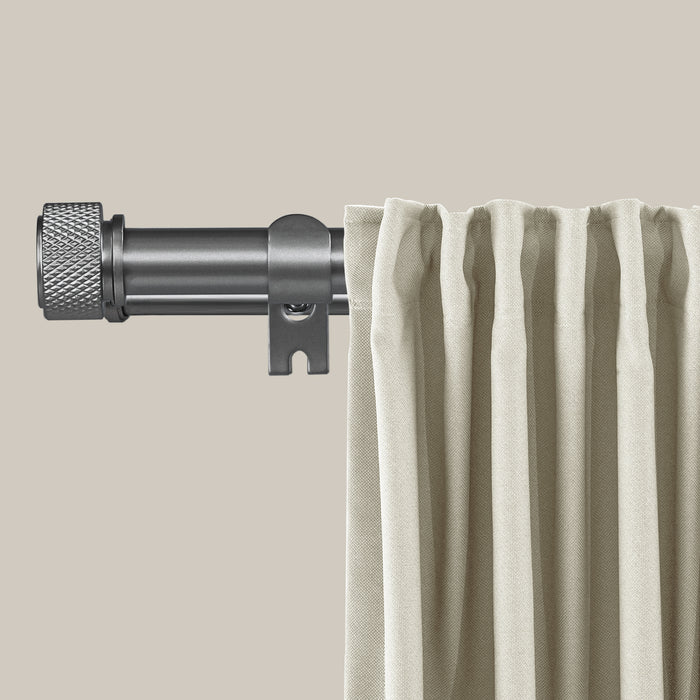 Urbanest 5/8" Diameter Adjustable Double Drapery Curtain Rod Set with Maniglia Finial, 28"-48"/48"-84"/84"-120", Gun Metal, Pewter, Matte Gold