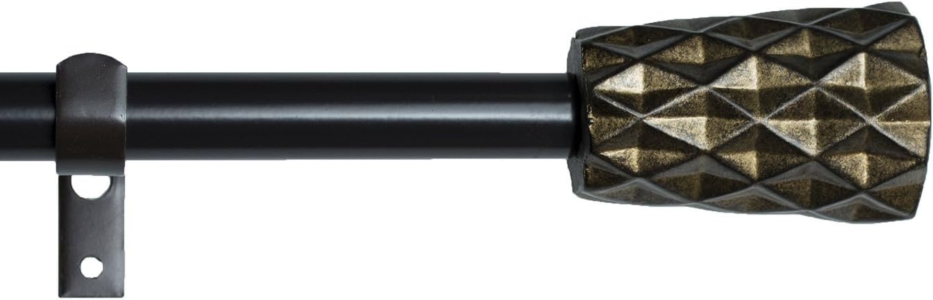 Urbanest Truss Single Window Treatment Rod Set, 3-4-inch Black Rod
