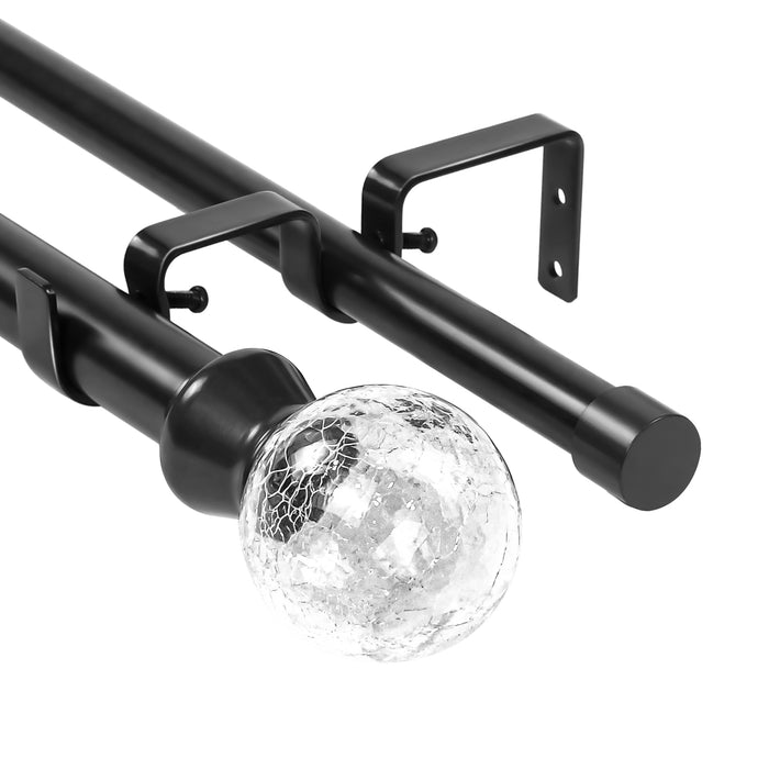 Urbanest Crackle Glass Manhattan 1-inch 3-4-inch Double Drapery Curtain Window Rod Set