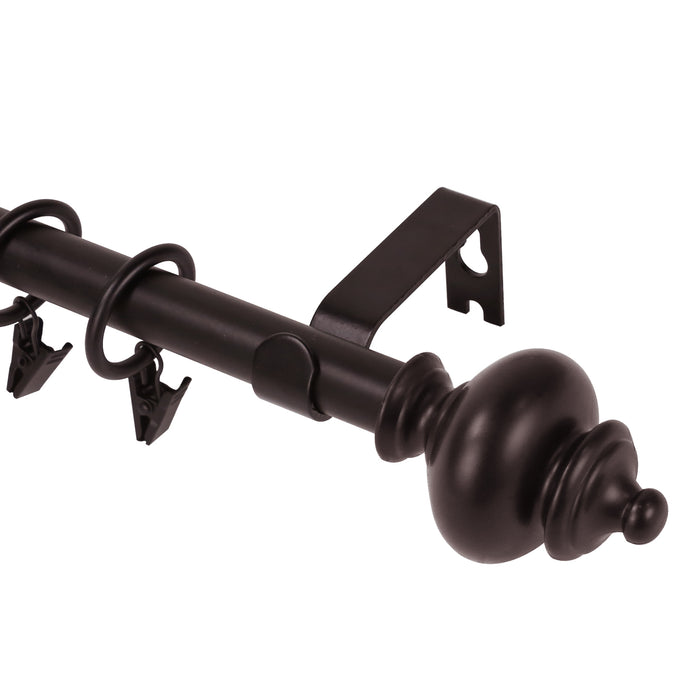 Urbanest Round Urn Adjustable Single Drapery Curtain Rod Set with Rings, 5-8"