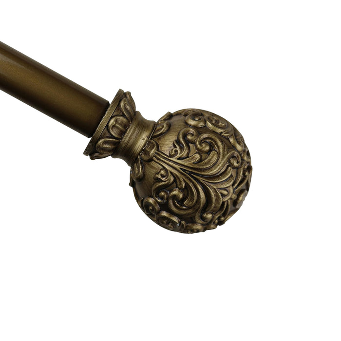 Urbanest 1-inch Diameter Scroll Ball Adjustable Single Drapery Curtain Rod