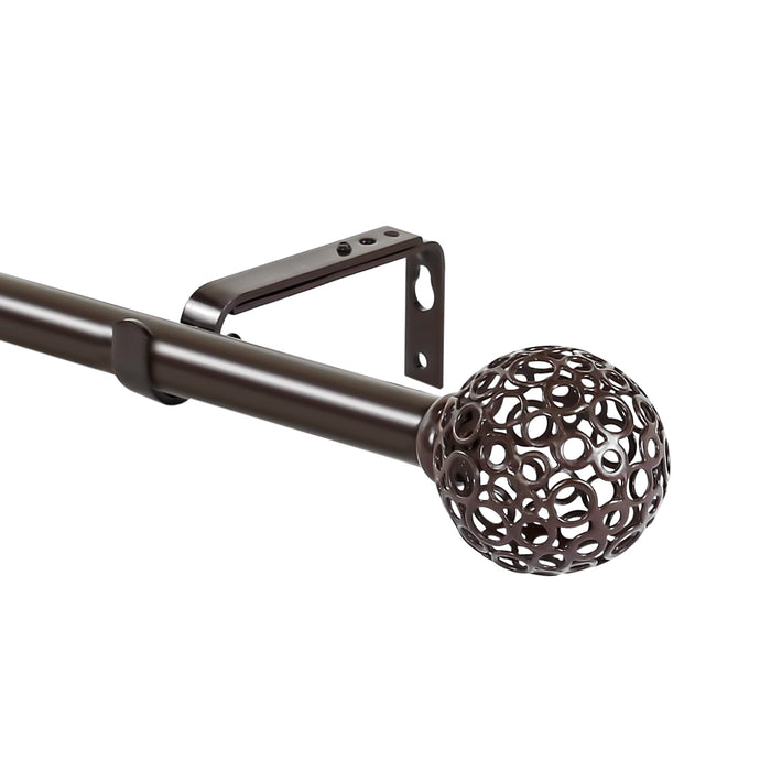 Urbanest Adjustable Planet Ball Finial Curtain Drapery Rod Set, 3-4-inch