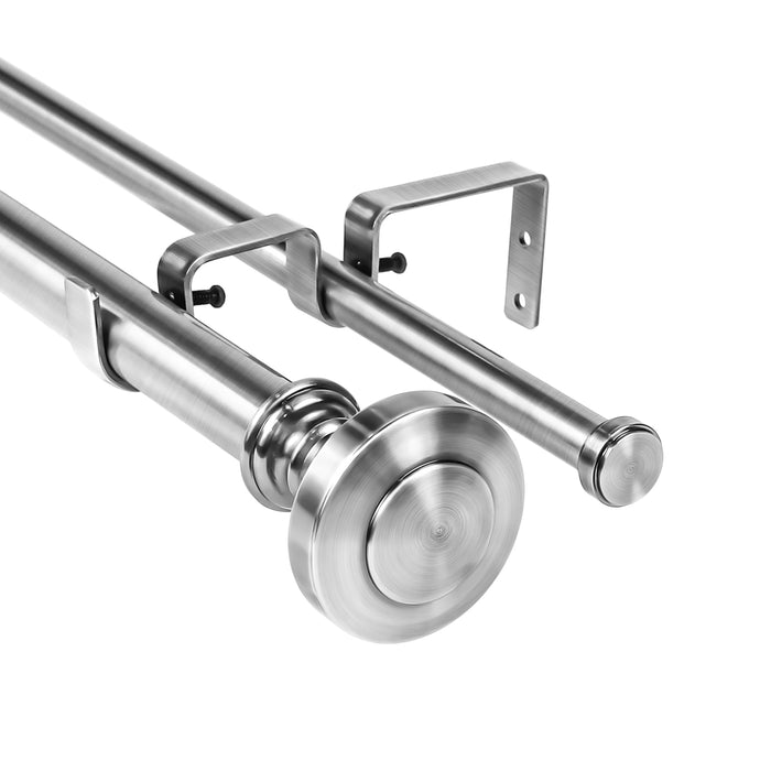 Urbanest Semplice Manhattan 1-inch 5-8 inch Double Drapery Curtain Window Rod Set