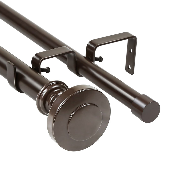 Urbanest Semplice Manhattan 1-inch 3-4 -inch Double Drapery Curtain Window Rod Set