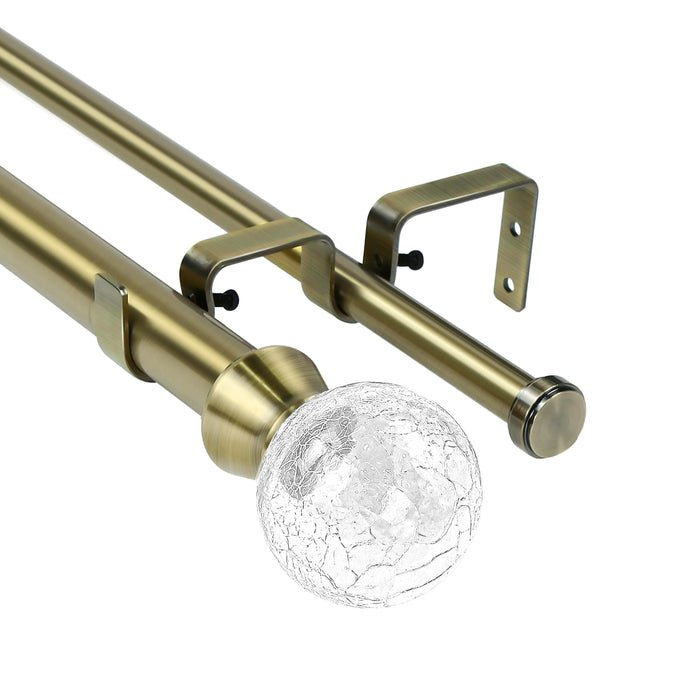 Urbanest Crackle Glass Manhattan 1-inch 5-8-inch Double Drapery Curtain Window Rod Set
