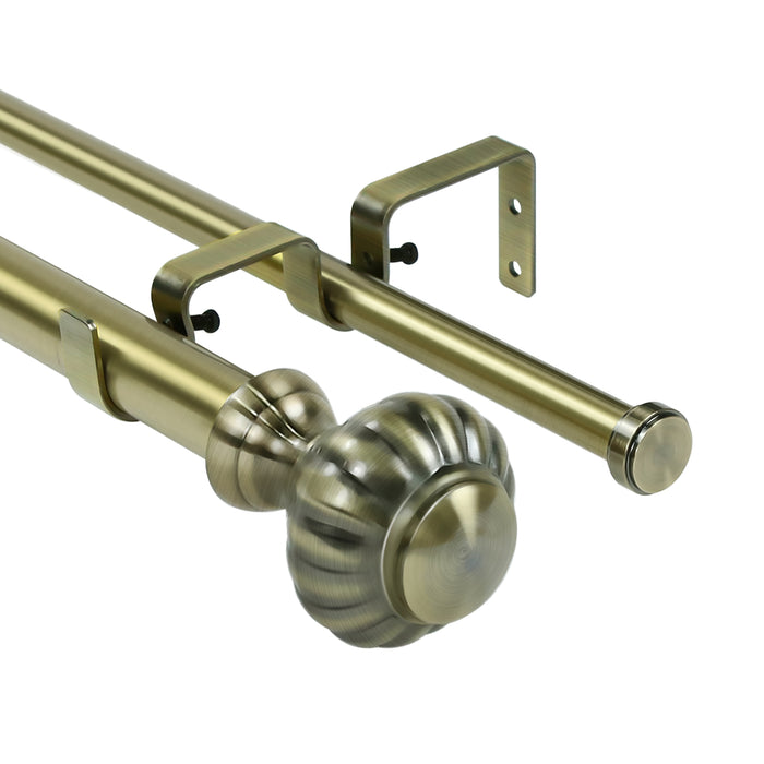 Urbanest Door Knob Manhattan 1-inch 5-8 inch Double Drapery Curtain Window Rod Set