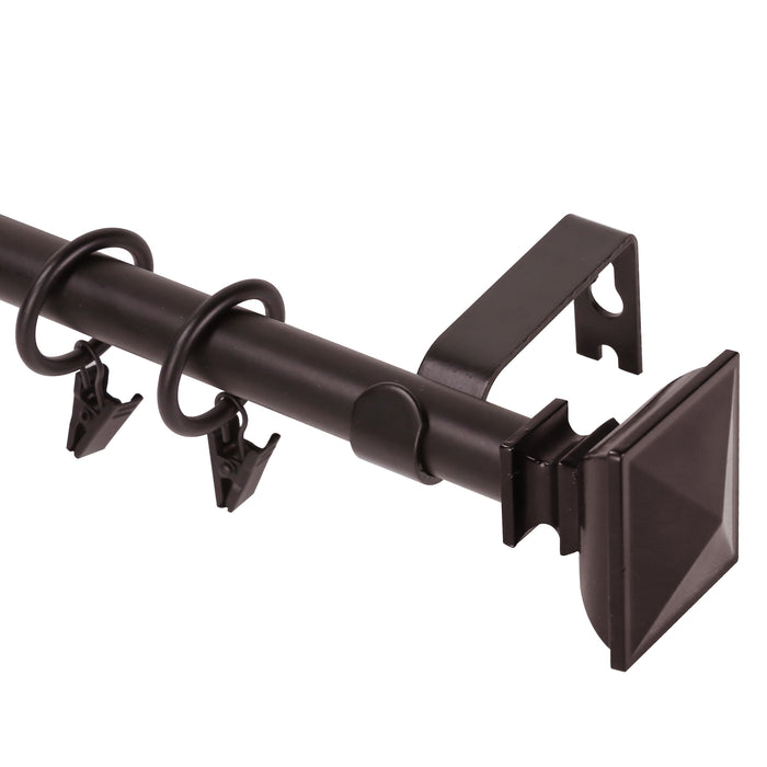 Urbanest Square Urn Adjustable Single Drapery Curtain Rod Set with Rings, 5-8"