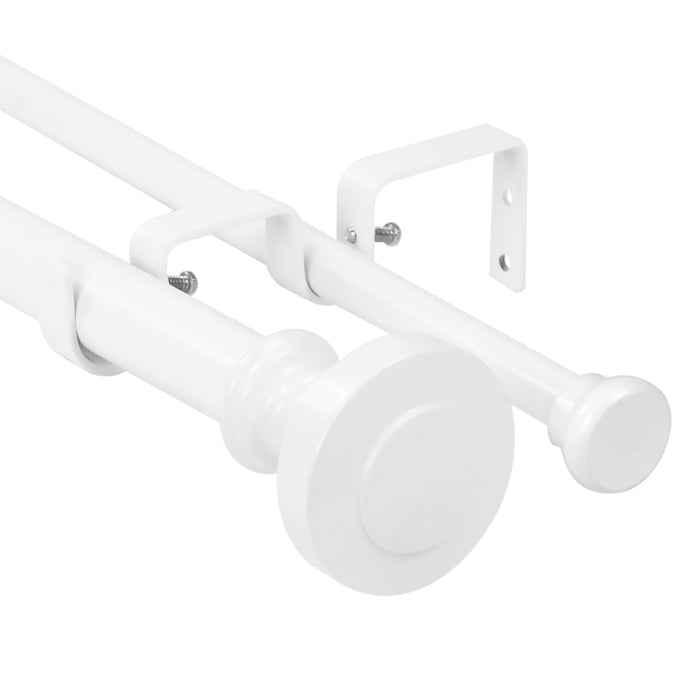 Urbanest Semplice Flat Button 1-inch 5-8 inch Double Drapery Curtain Window Rod Set