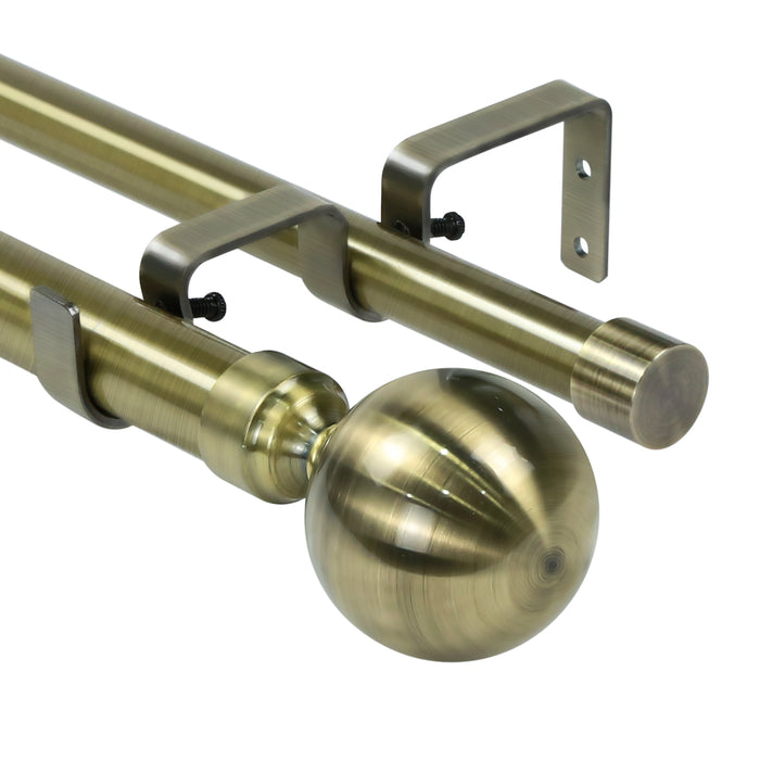 Urbanest Steel Ball Manhattan 1-inch 3-4 inch Double Drapery Curtain Window Rod Set