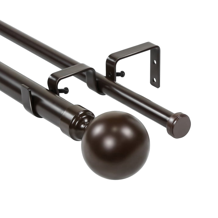 Urbanest Steel Ball Manhattan 1-inch 5-8 inch Double Drapery Curtain Window Rod Set