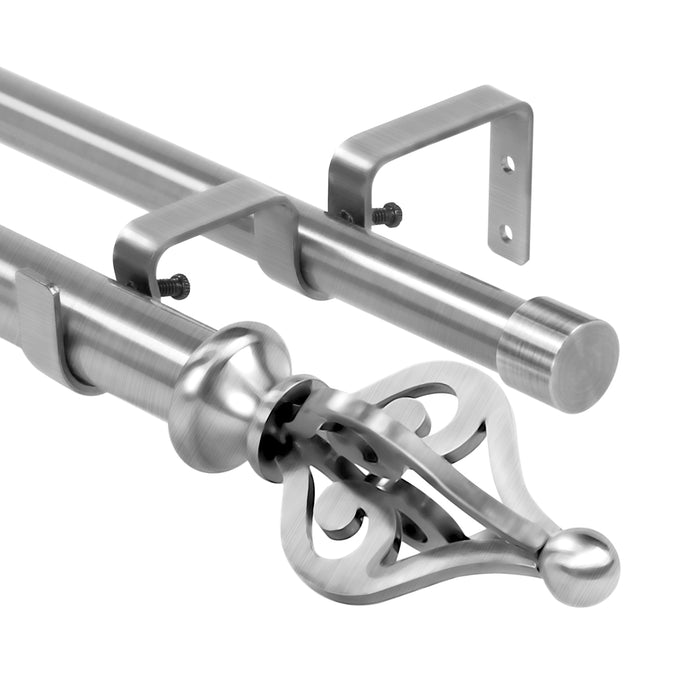 Urbanest Portia Manhattan 1-inch 3-4 inch Double Drapery Curtain Window Rod Set