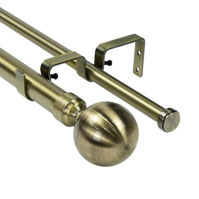 Urbanest Steel Ball Manhattan 1-inch 5-8 inch Double Drapery Curtain Window Rod Set