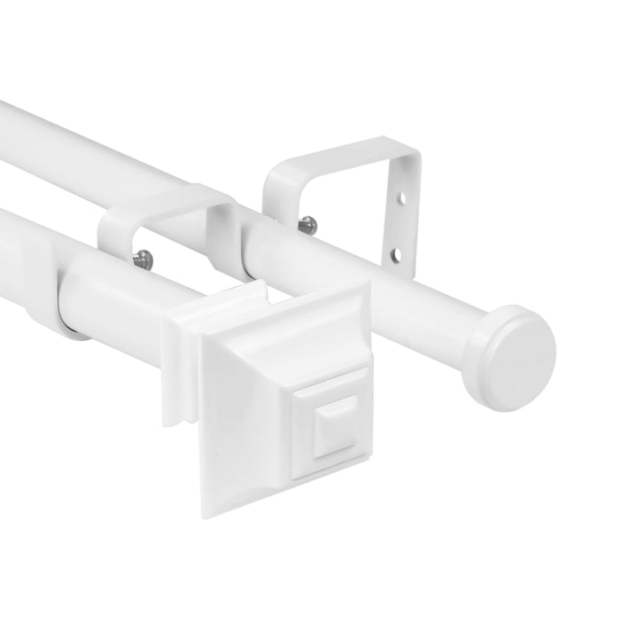 Urbanest Pila Flat Button 1-inch 3-4 inch Double Drapery Curtain Window Rod Set