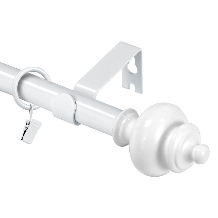 Urbanest Round Urn Adjustable Single Drapery Curtain Rod Set with Rings, 5-8"