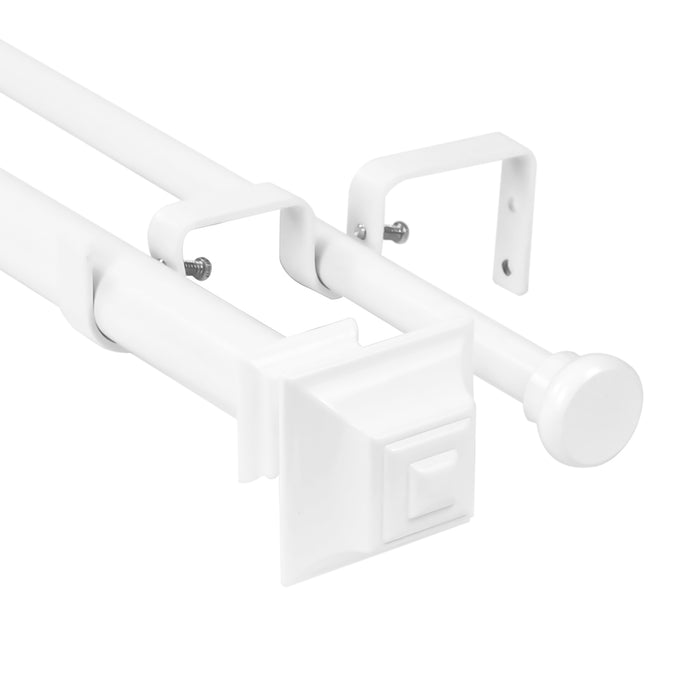 Urbanest Pila Flat Button 1-inch 5-8 inch Double Drapery Curtain Window Rod Set