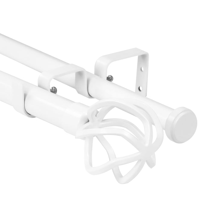 Urbanest Zeffoli Flat Button 1-inch 3-4 inch Double Drapery Curtain Window Rod Set