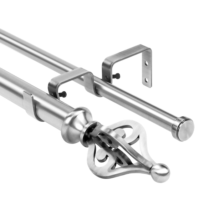 Urbanest Portia Manhattan 1-inch 5-8 inch Double Drapery Curtain Window Rod Set