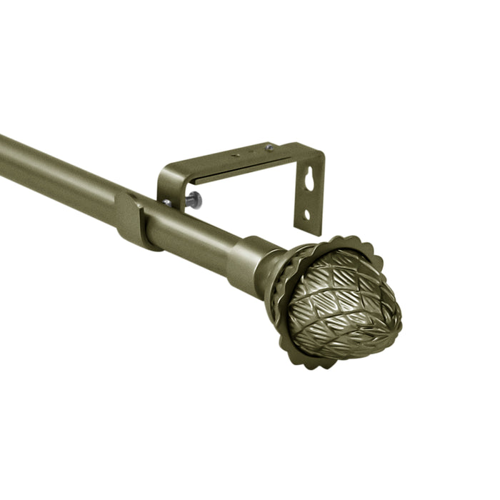 Urbanest Adjustable Artichoke Finial Curtain Drapery Rod Set, 5-8-inch