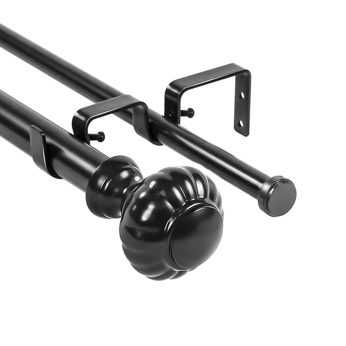 Urbanest Door Knob Manhattan 1-inch 5-8 inch Double Drapery Curtain Window Rod Set