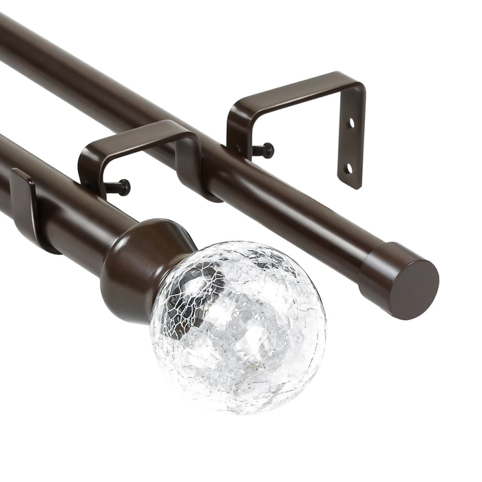 Urbanest Crackle Glass Manhattan 1-inch 3-4-inch Double Drapery Curtain Window Rod Set