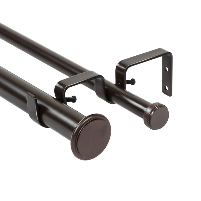 Urbanest Bouton Manhattan 1-inch 5-8 inch Double Drapery Curtain Window Rod Set