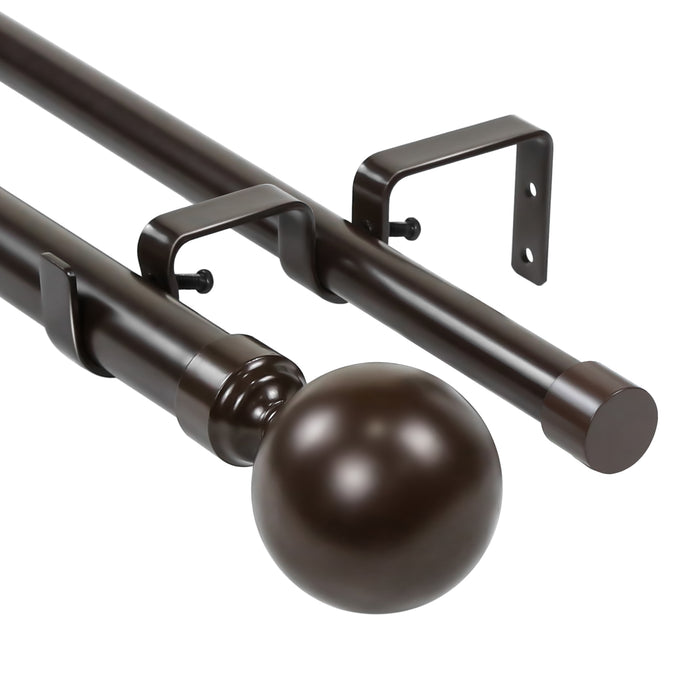 Urbanest Steel Ball Manhattan 1-inch 3-4 inch Double Drapery Curtain Window Rod Set