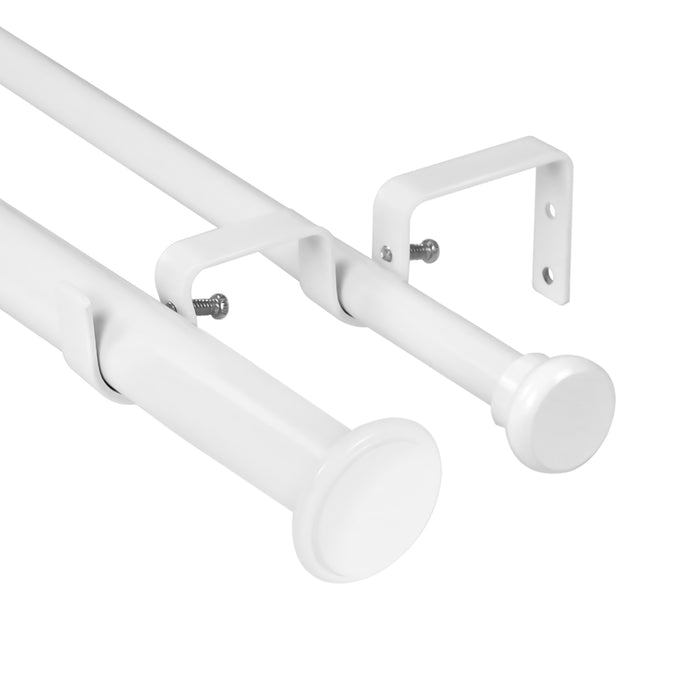 Urbanest Bouton Flat Button 1-inch 5-8 inch Double Drapery Curtain Window Rod Set