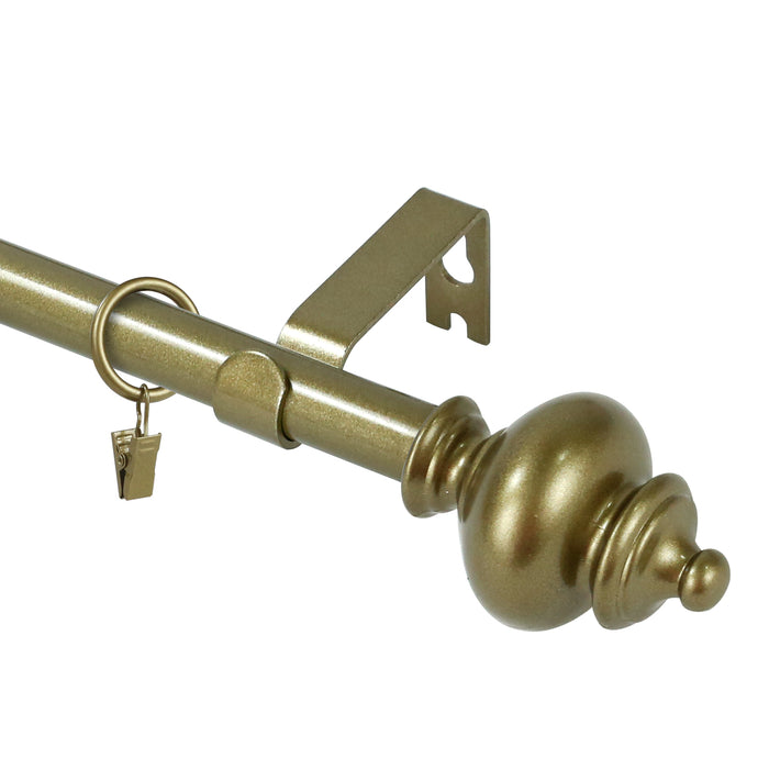Urbanest Round Urn Adjustable Single Drapery Curtain Rod Set with Rings, 5-8"