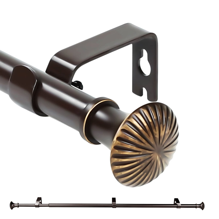 Ridicili 5/8" Telescoping Single Curtain Rods with Trumpet Finials