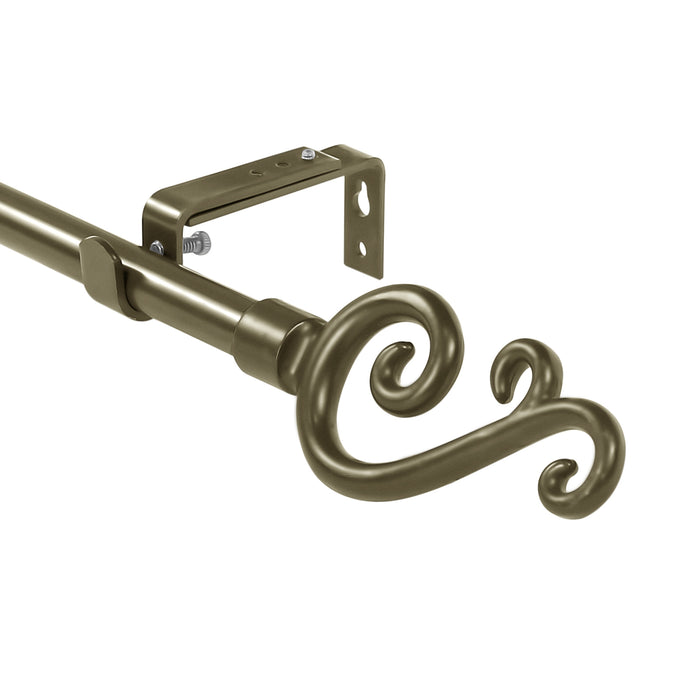 Urbanest Adjustable Scroll Finial Curtain Drapery Rod Set, 5-8-inch