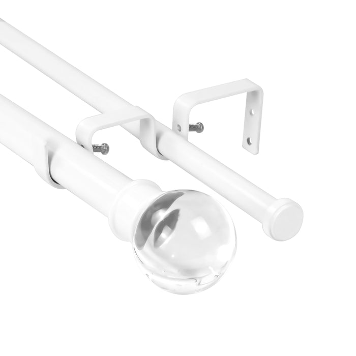 Urbanest Crystal Ball Manhattan 1-inch 5-8 inch Double Drapery Curtain Window Rod Set
