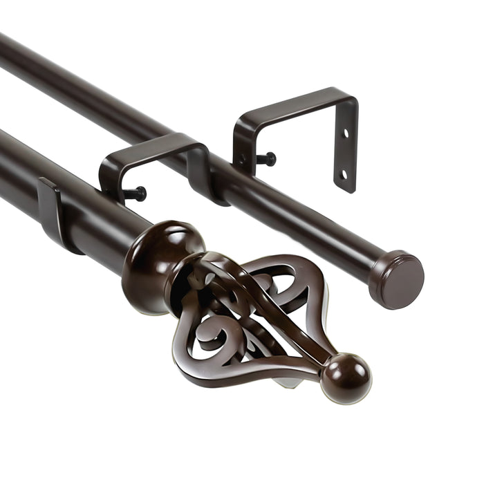 Urbanest Portia Manhattan 1-inch 5-8 inch Double Drapery Curtain Window Rod Set