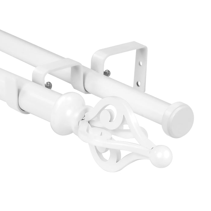 Urbanest Portia Flat Button 1-inch 3-4 inch Double Drapery Curtain Window Rod Set