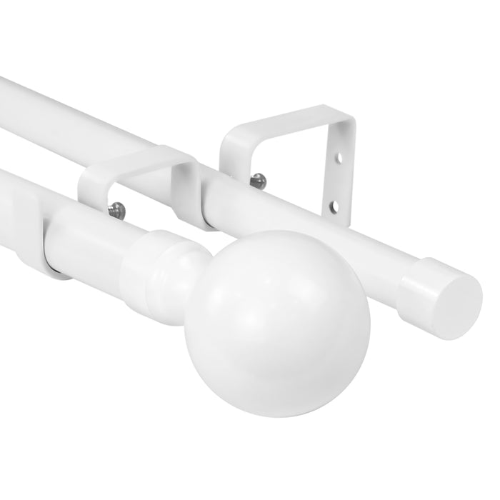 Urbanest Steel Ball Manhattan 1-inch 3-4 inch Double Drapery Curtain Window Rod Set