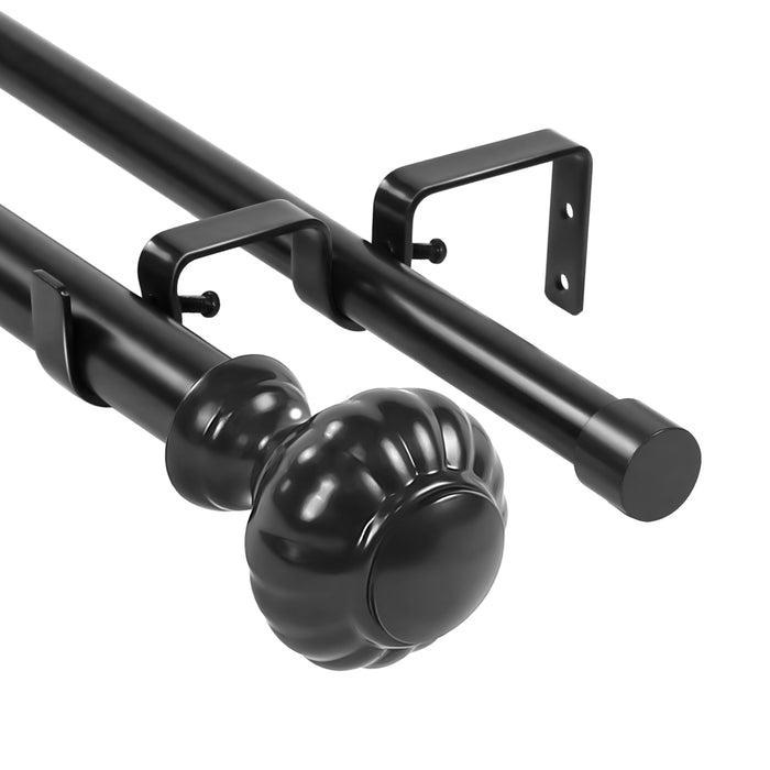 Urbanest Door Knob Manhattan 1-inch 3-4 inch Double Drapery Curtain Window Rod Set