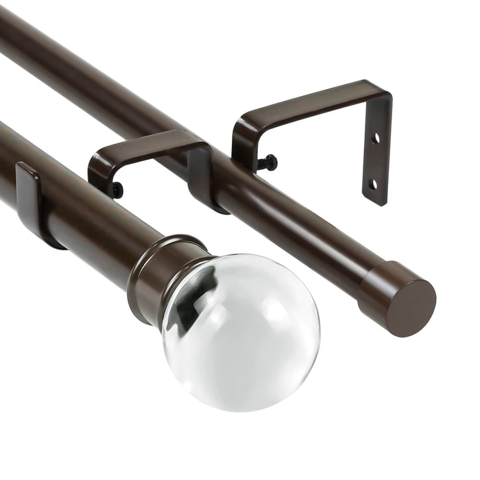 Urbanest Crystal Ball Manhattan 1-inch 3-4 inch Double Drapery Curtain Window Rod Set