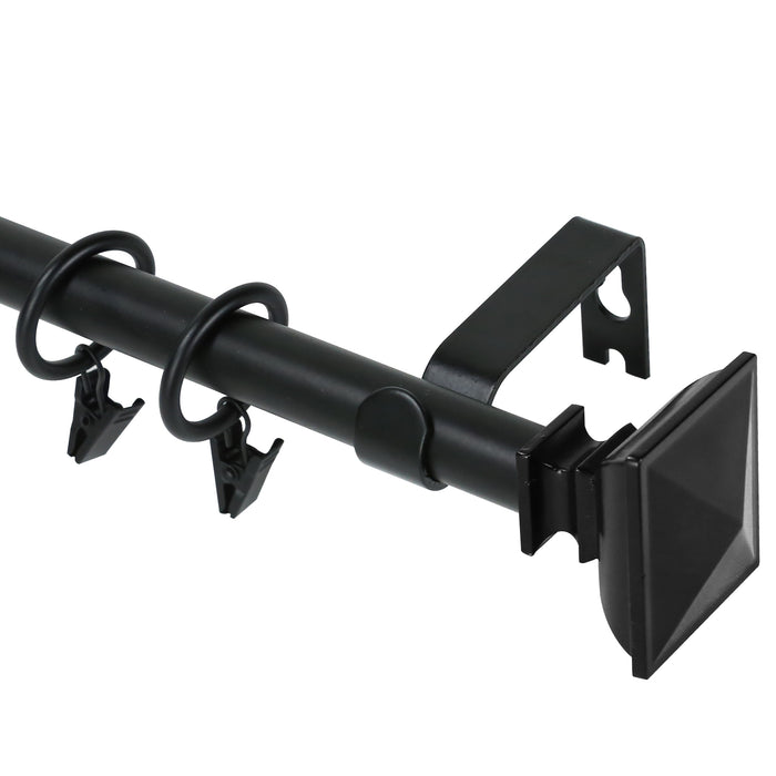 Urbanest Square Urn Adjustable Single Drapery Curtain Rod Set with Rings, 5-8"