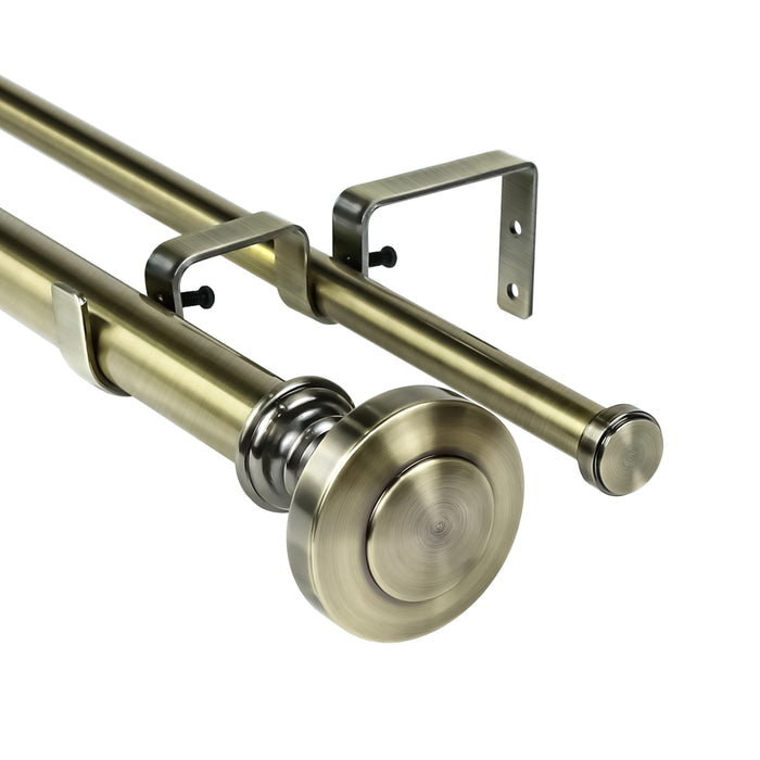 Urbanest Semplice Manhattan 1-inch 5-8 inch Double Drapery Curtain Window Rod Set
