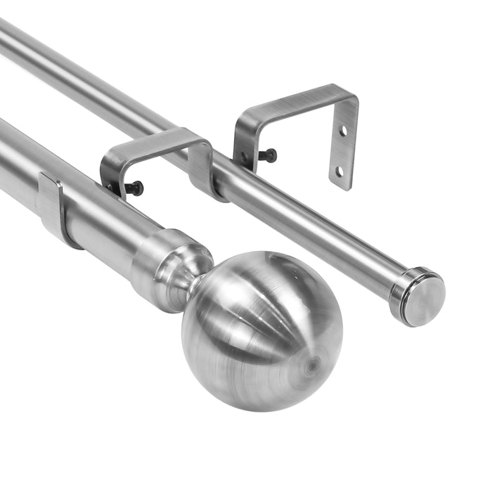 Urbanest Steel Ball Manhattan 1-inch 5-8 inch Double Drapery Curtain Window Rod Set