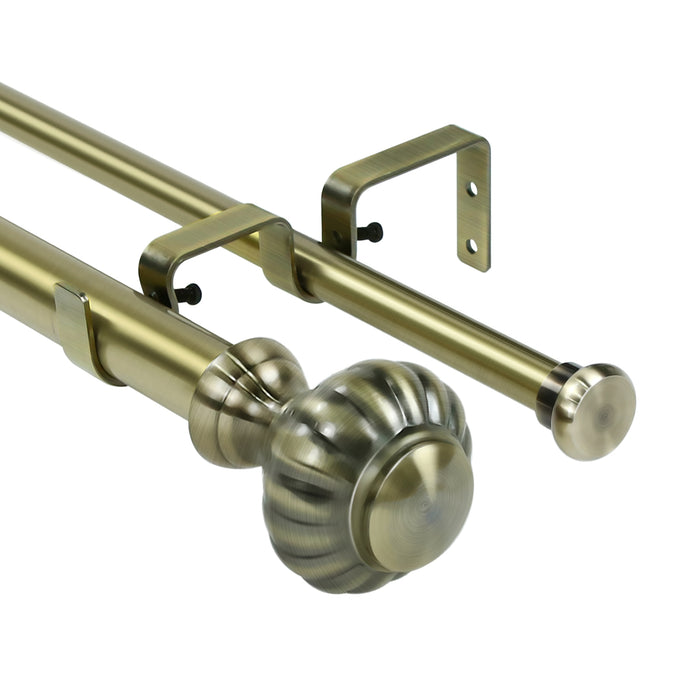 Urbanest Door Knob Flat Button 1-inch 5-8 inch Double Drapery Curtain Window Rod Set