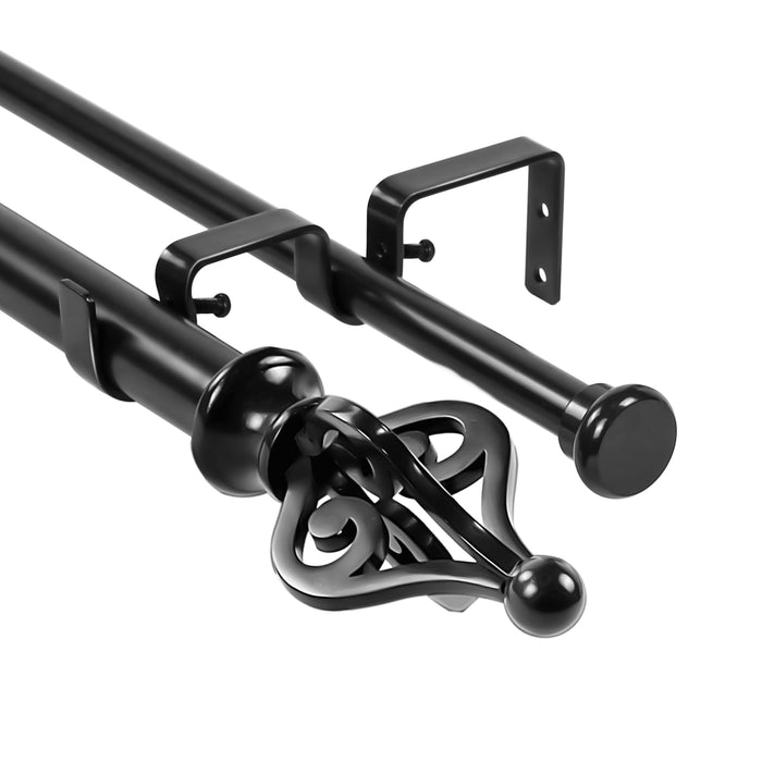 Urbanest Portia Flat Button 1-inch 5-8 inch Double Drapery Curtain Window Rod Set