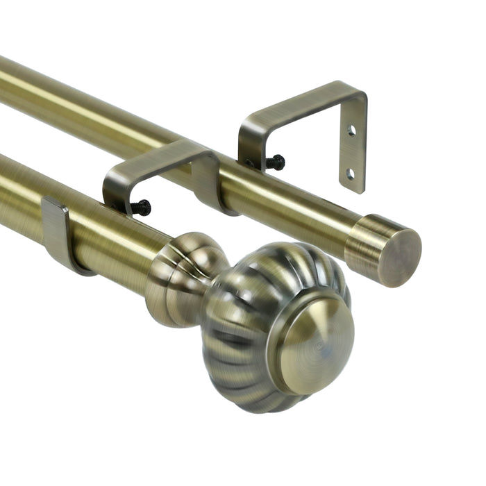 Urbanest Door Knob Manhattan 1-inch 3-4 inch Double Drapery Curtain Window Rod Set