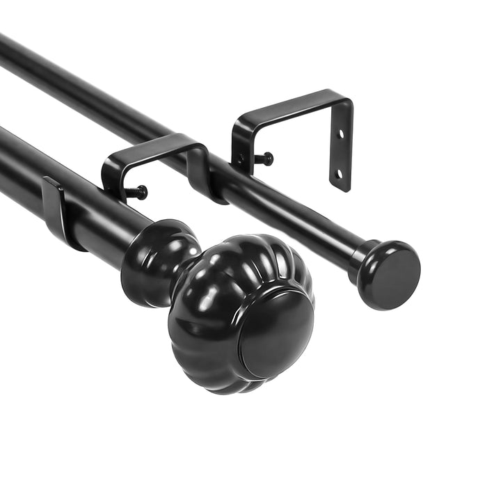 Urbanest Door Knob Flat Button 1-inch 5-8 inch Double Drapery Curtain Window Rod Set