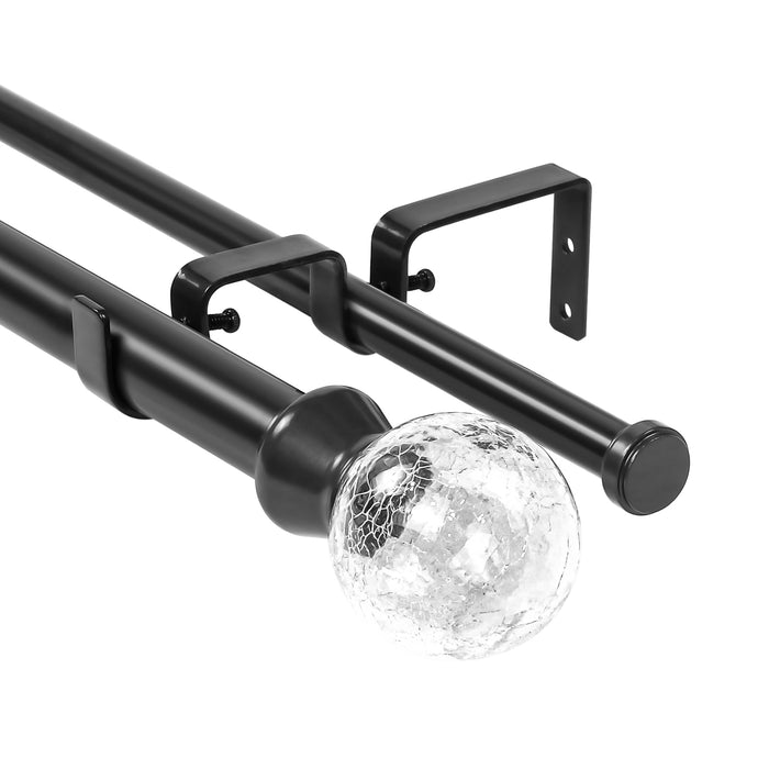 Urbanest Crackle Glass Manhattan 1-inch 5-8-inch Double Drapery Curtain Window Rod Set
