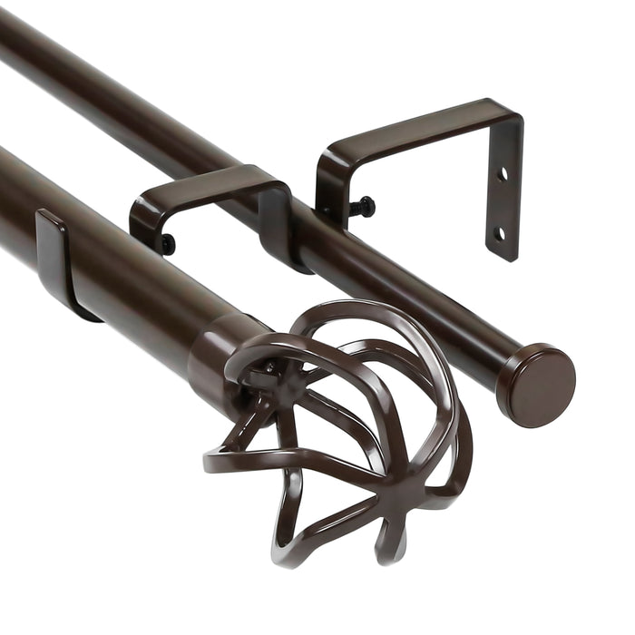 Urbanest Zeffoli Manhattan 1-inch 5-inch 8 inch Double Drapery Curtain Window Rod Set
