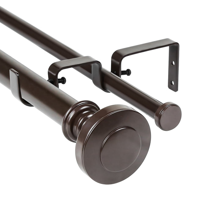 Urbanest Semplice Manhattan 1-inch 5-8 inch Double Drapery Curtain Window Rod Set